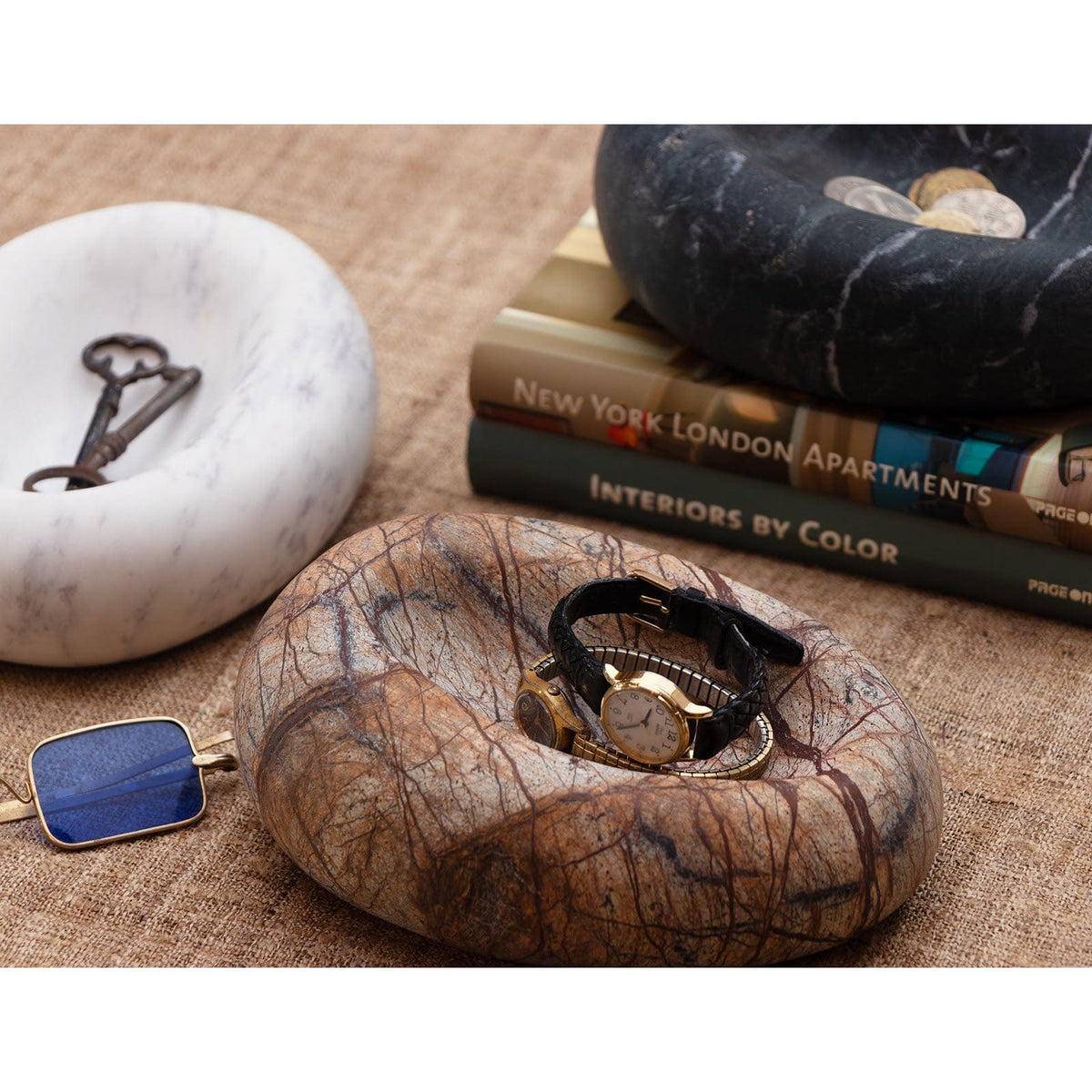 Regina Andrew Lagoon Marble Bowl Decorative Bowls 20-1583BRN