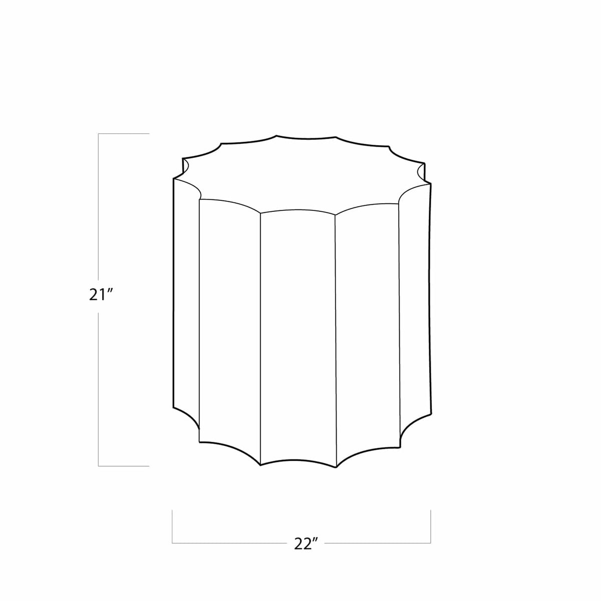 Regina Andrew Marilyn Shagreen Scalloped Table Side Tables 30-1028