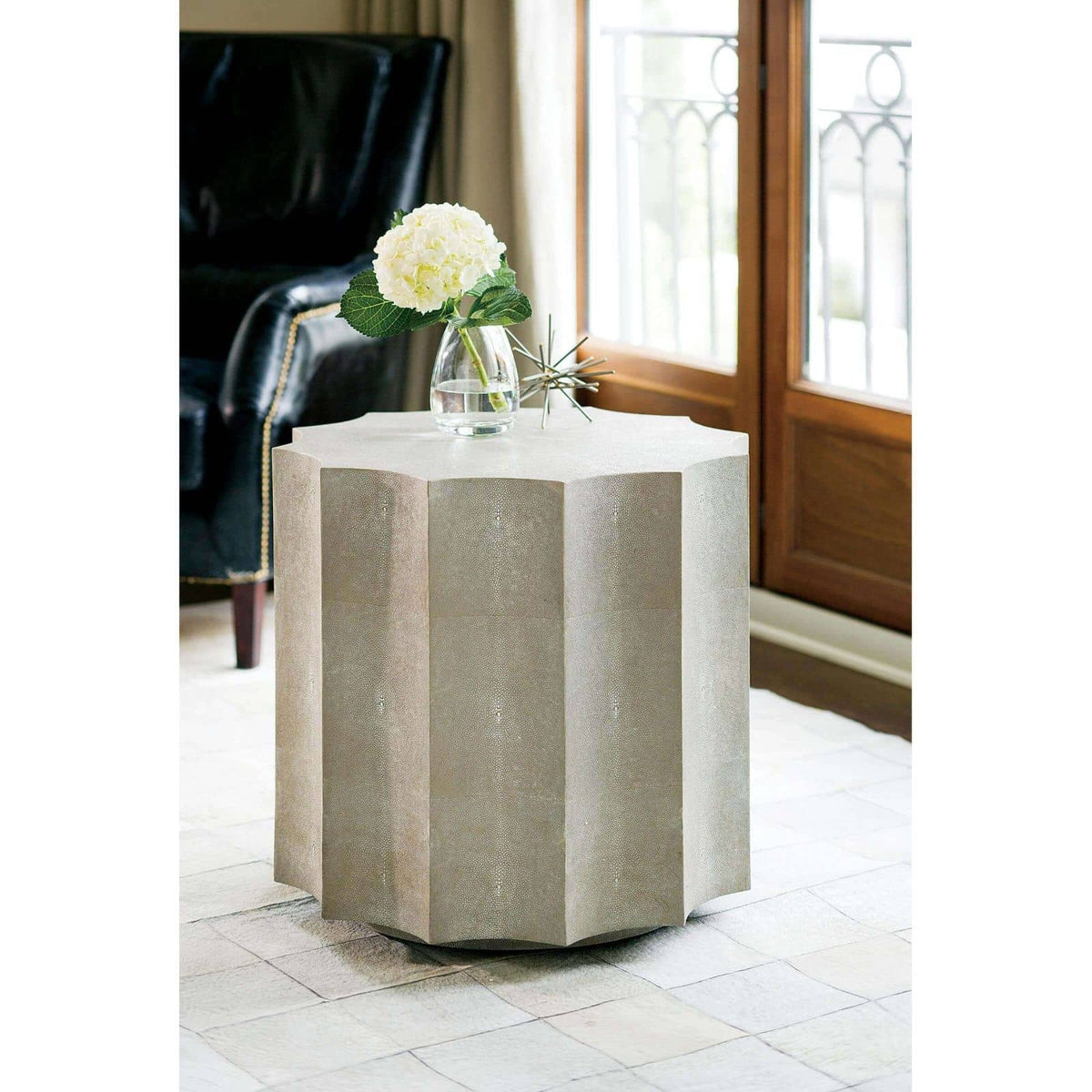 Regina Andrew Marilyn Shagreen Scalloped Table Side Tables 30-1028
