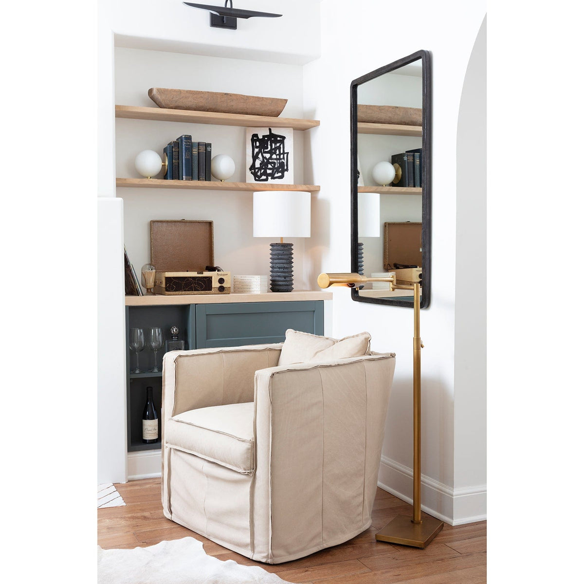 Regina Andrew Noir Column Travertine Lamp Table Lamps 13-1587