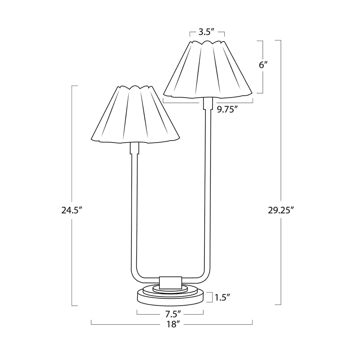 Regina Andrew Polly Double Arm Table Lamp Table Lamps 13-1691NB-WT