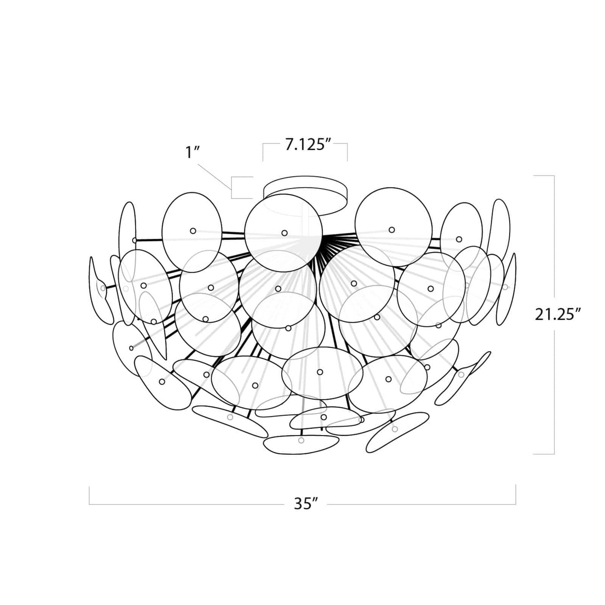 Regina Andrew Poppy Glass Semi Flush Mount Lighting