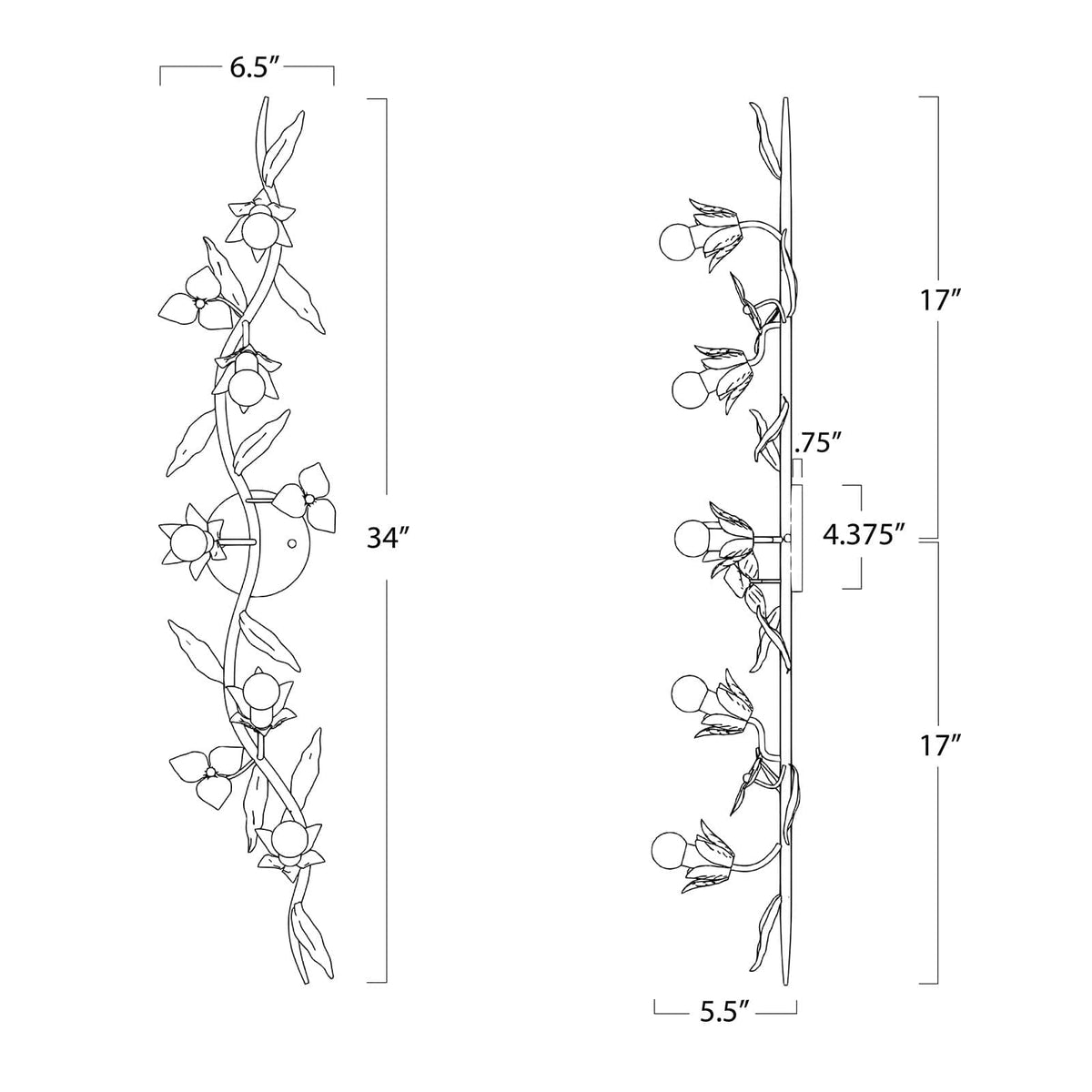 Regina Andrew Trillium Sconce Sconces 15-1091