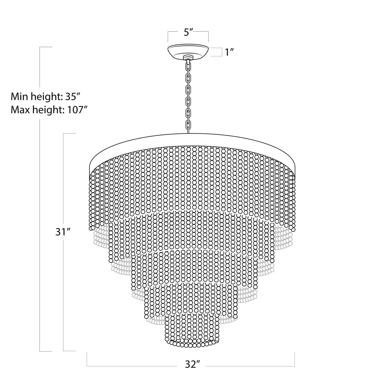 Regina Andrew Waterfall Chandelier Lighting 16-1373