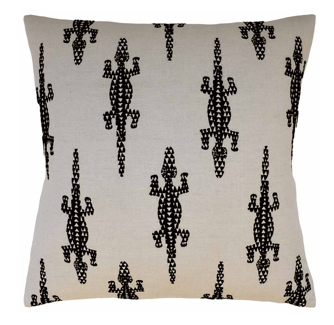 Ryan Studio 22 x 22 Baracoa Embroidered Pillow Black Pillows 133-3847