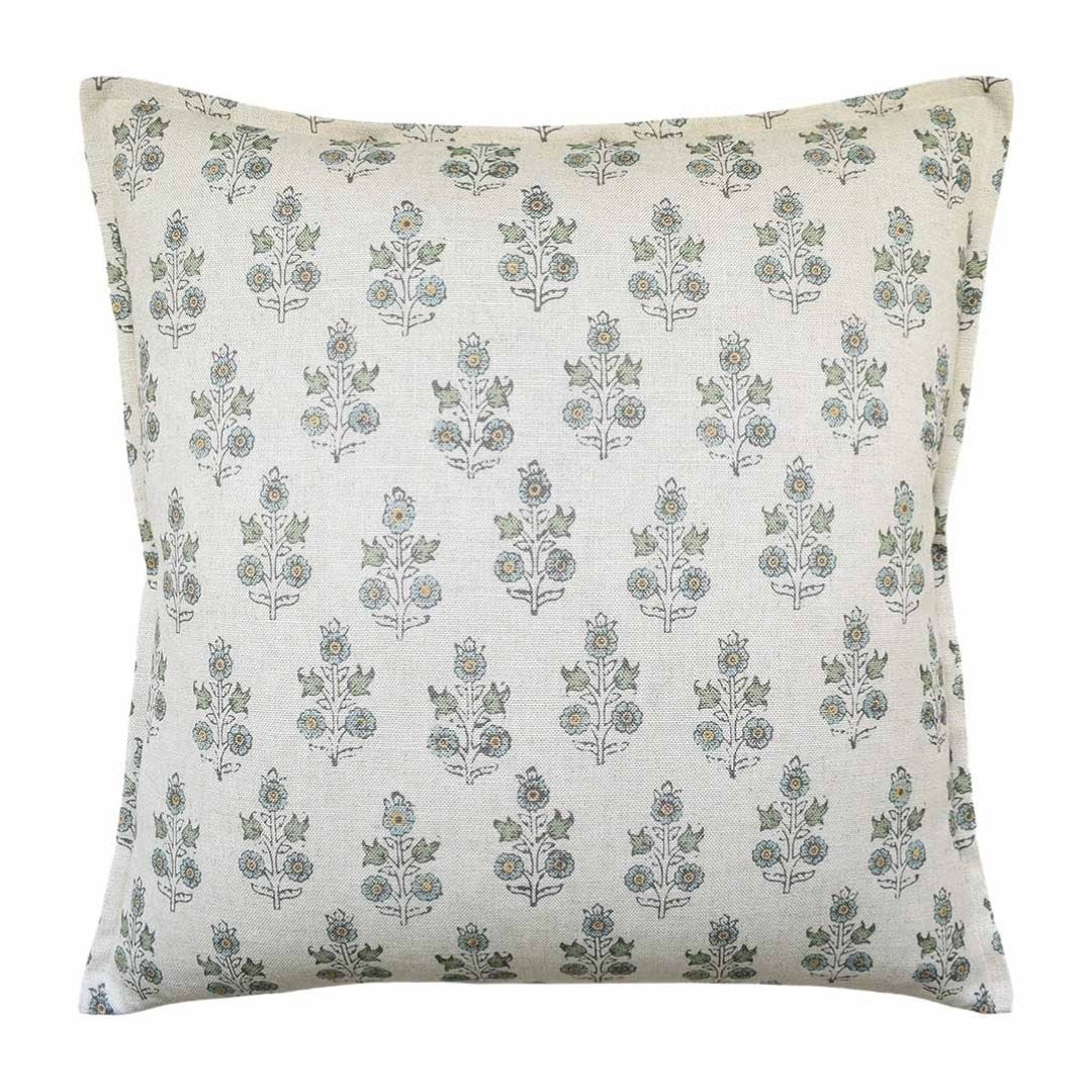 Ryan Studio Aqua / 22 x 22 Poppy Sprig Pillow Pillows 133-3740