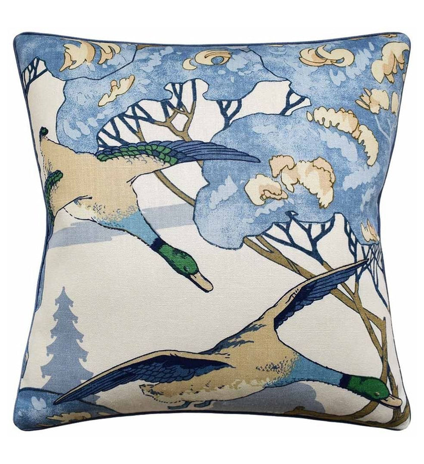 Flying Ducks Pillow - Blue
