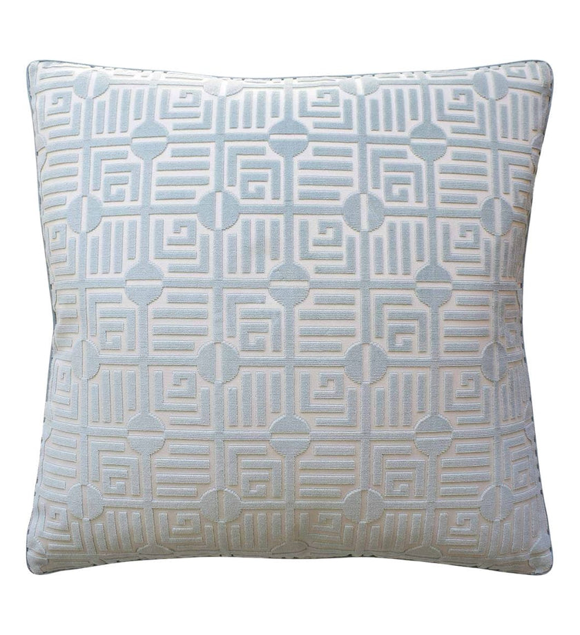 Labyrinth Velvet Pillow - Mist