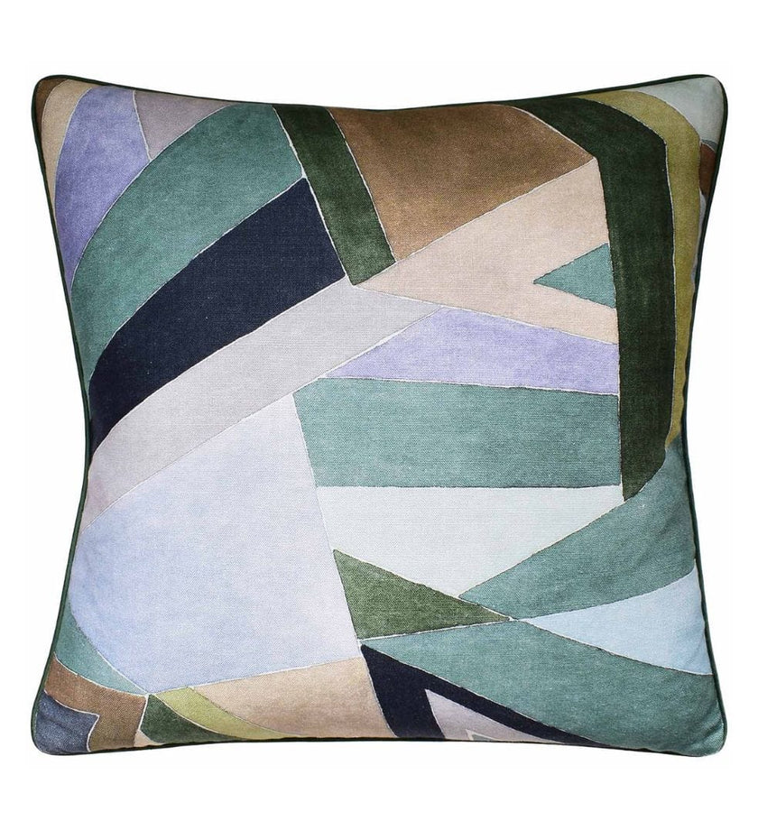 Roulade Print Juniper/Buff Pillow