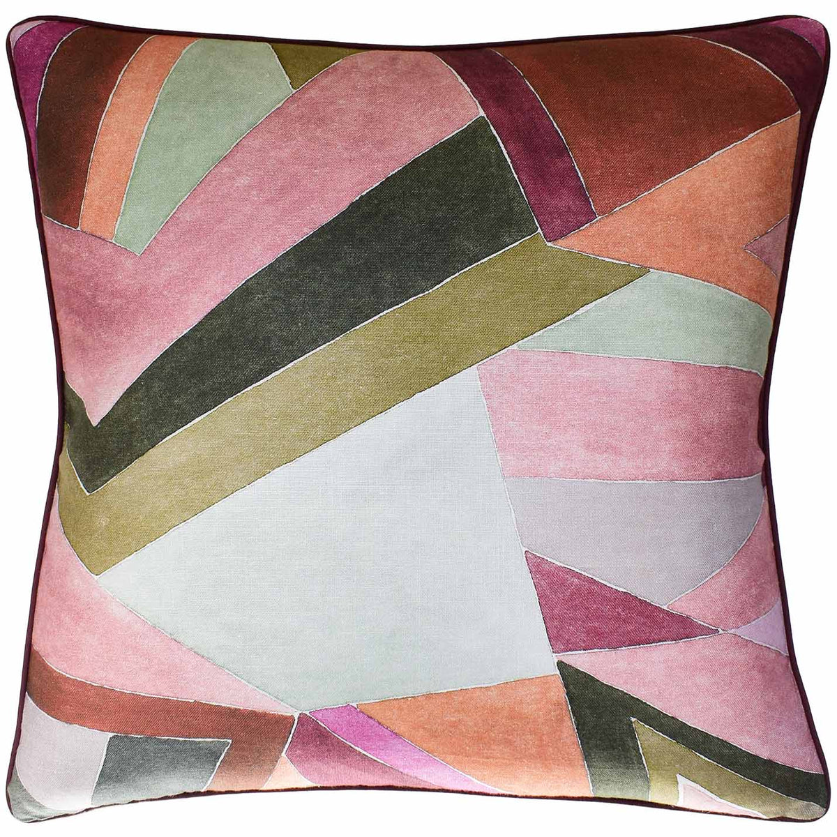 Ryan Studio Roulade Print Rose/Leaf Pillow Pillows