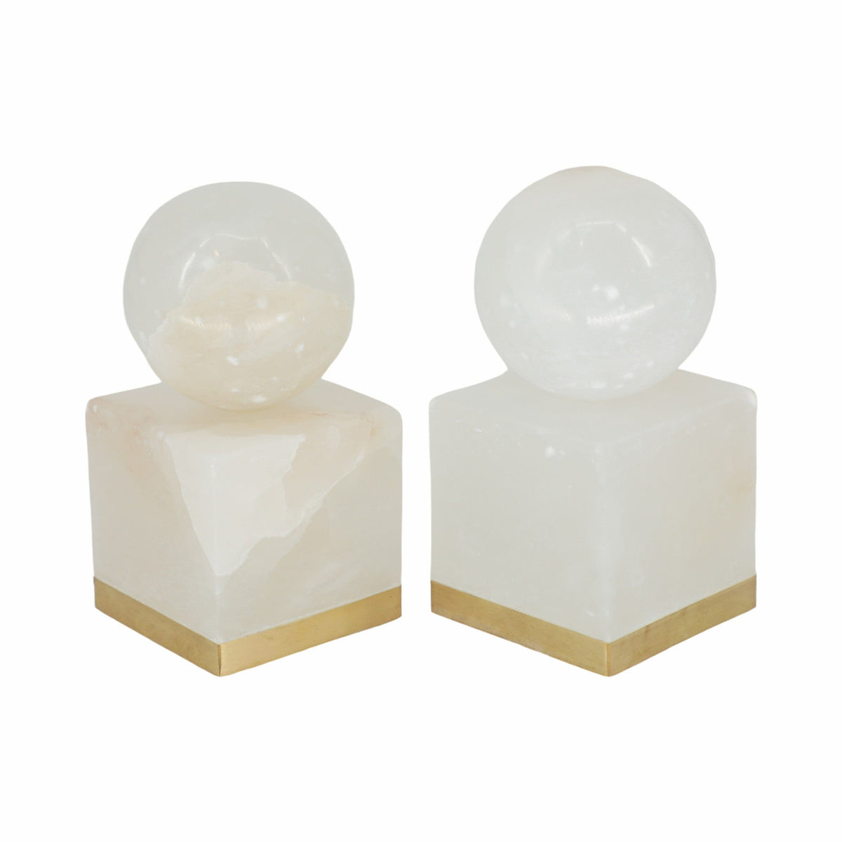 Sagebrook Home Alabaster Orb on Base Decorative Objects EV19386