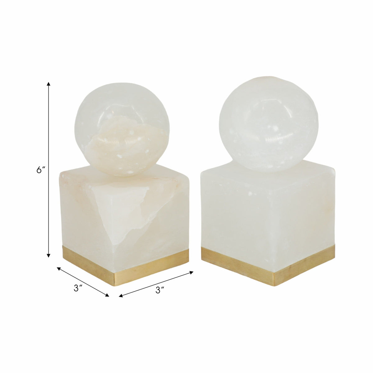 Sagebrook Home Alabaster Orb on Base Decorative Objects EV19386