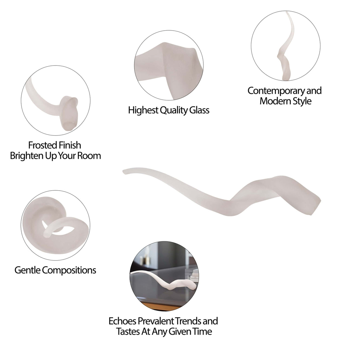 Sagebrook Home Bent Antler - Frosted Decorative Objects EV19435-01