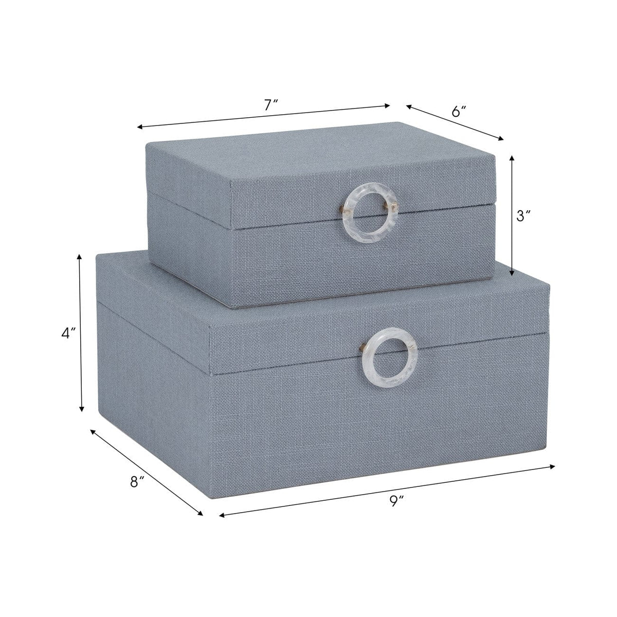 Sagebrook Home Blue Denim Box Accent Boxes