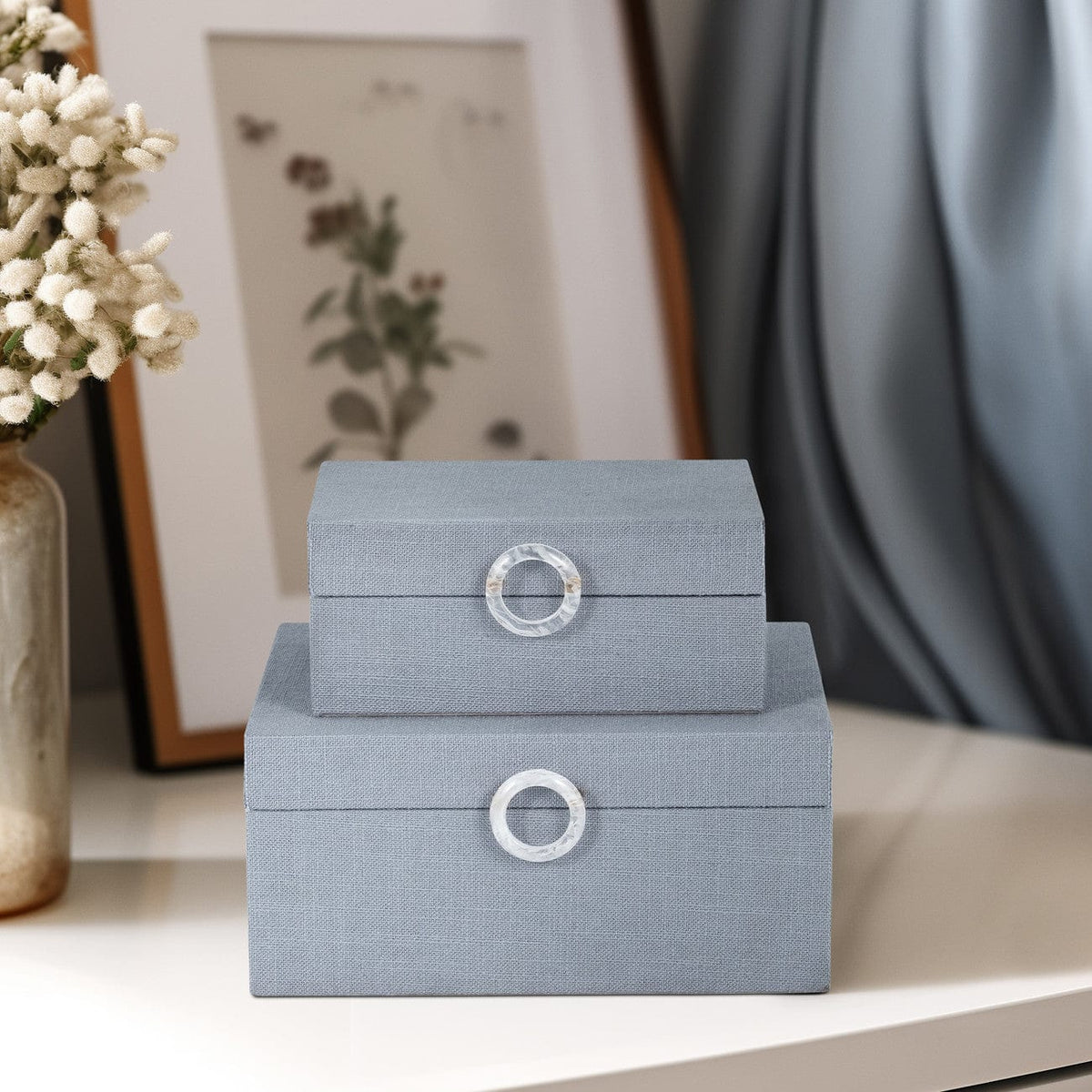 Sagebrook Home Blue Denim Box Accent Boxes