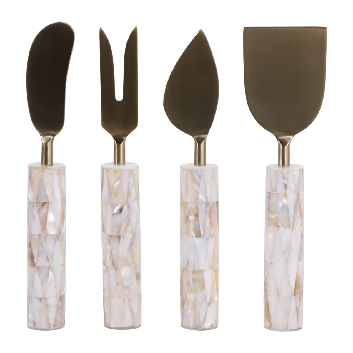 Sagebrook Home Bronsonton Set Of 4 White Serveware Utensil Sets EV23518