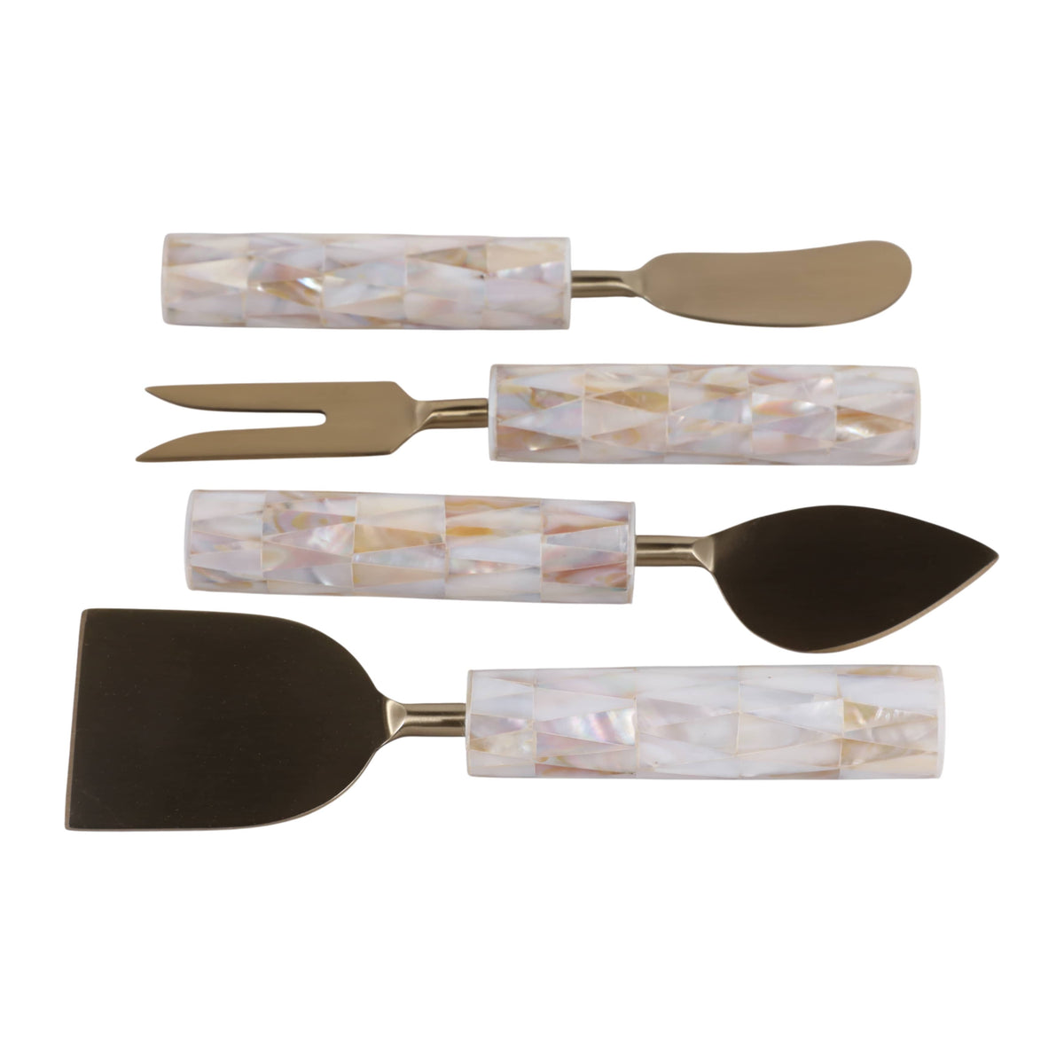 Sagebrook Home Bronsonton Set Of 4 White Serveware Utensil Sets EV23518