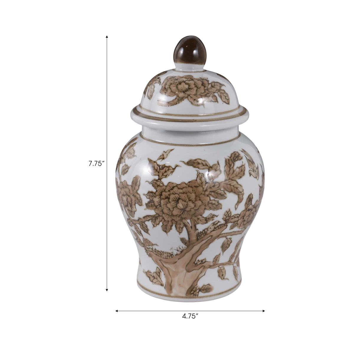 Sagebrook Home Cannonside Brown Chinoiserie Decorative Jars 22527