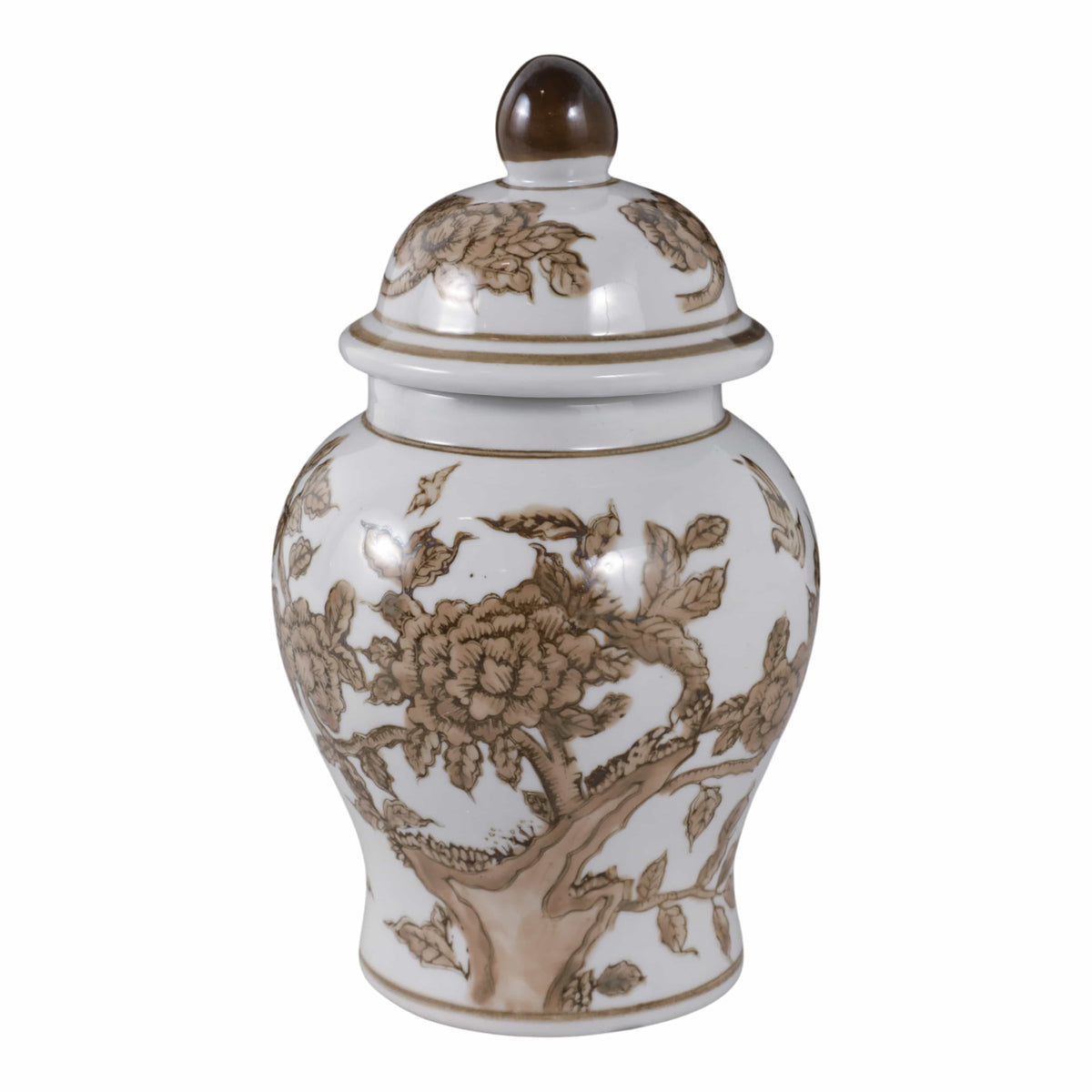 Sagebrook Home Cannonside Brown Chinoiserie Decorative Jars 22527
