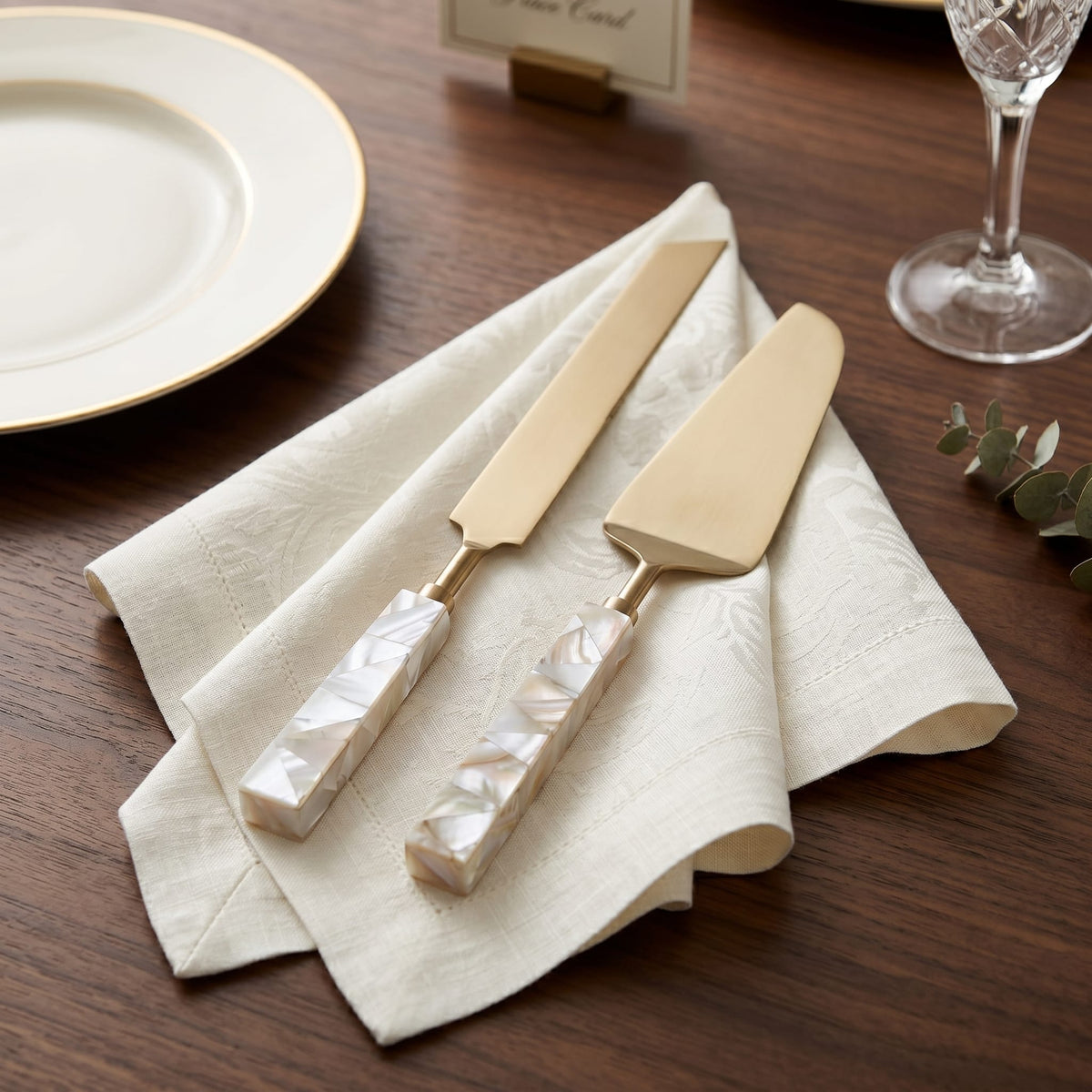 Sagebrook Home Carvermoor Set of 2 White Serveware Utensil Sets EV23515-02