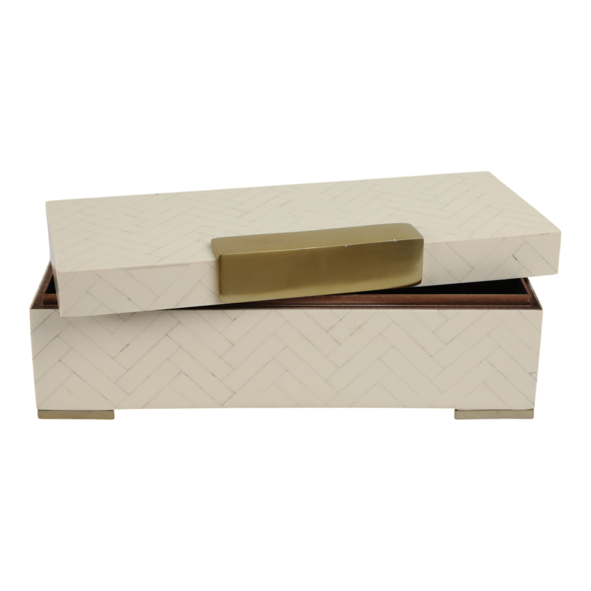 Sagebrook Home Chiltonoak Ivory Box Accent Boxes EV19209