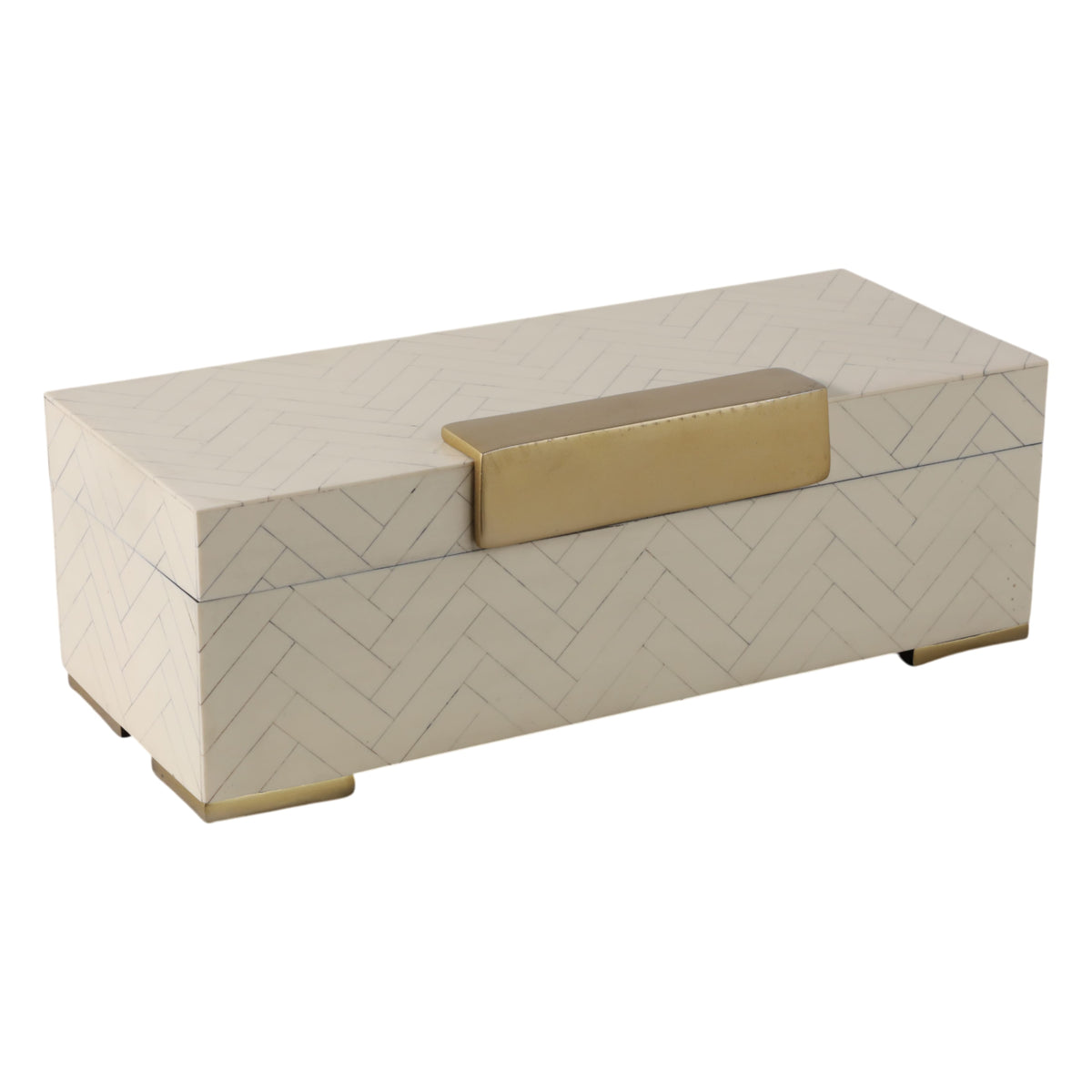 Sagebrook Home Chiltonoak Ivory Box Accent Boxes EV19209