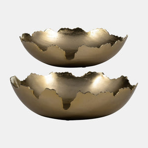 Sagebrook Home Copy of Organic Gold Metal Bowl Decorative Bowls