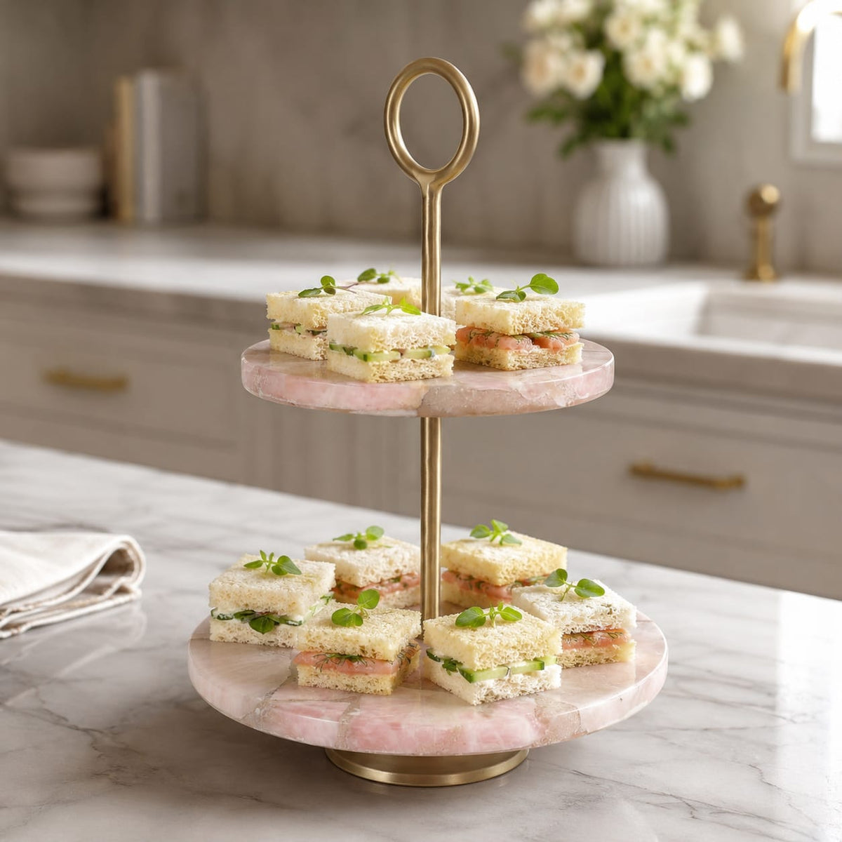 Sagebrook Home Doyleoak Gold Serveware Cake Stands EV23549