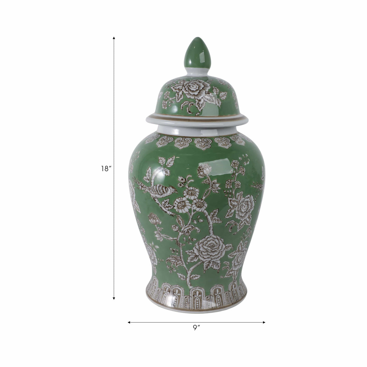 Sagebrook Home Eldredport Green Chinoiserie Decorative Jars
