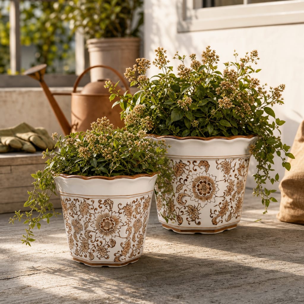 Sagebrook Home Enochfield Brown Planter Pots & Planters