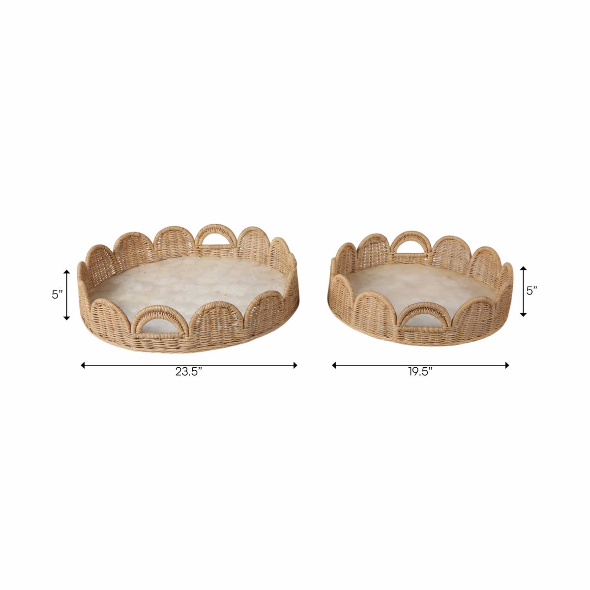 Sagebrook Home Ethanholm Ivory Tray Tray