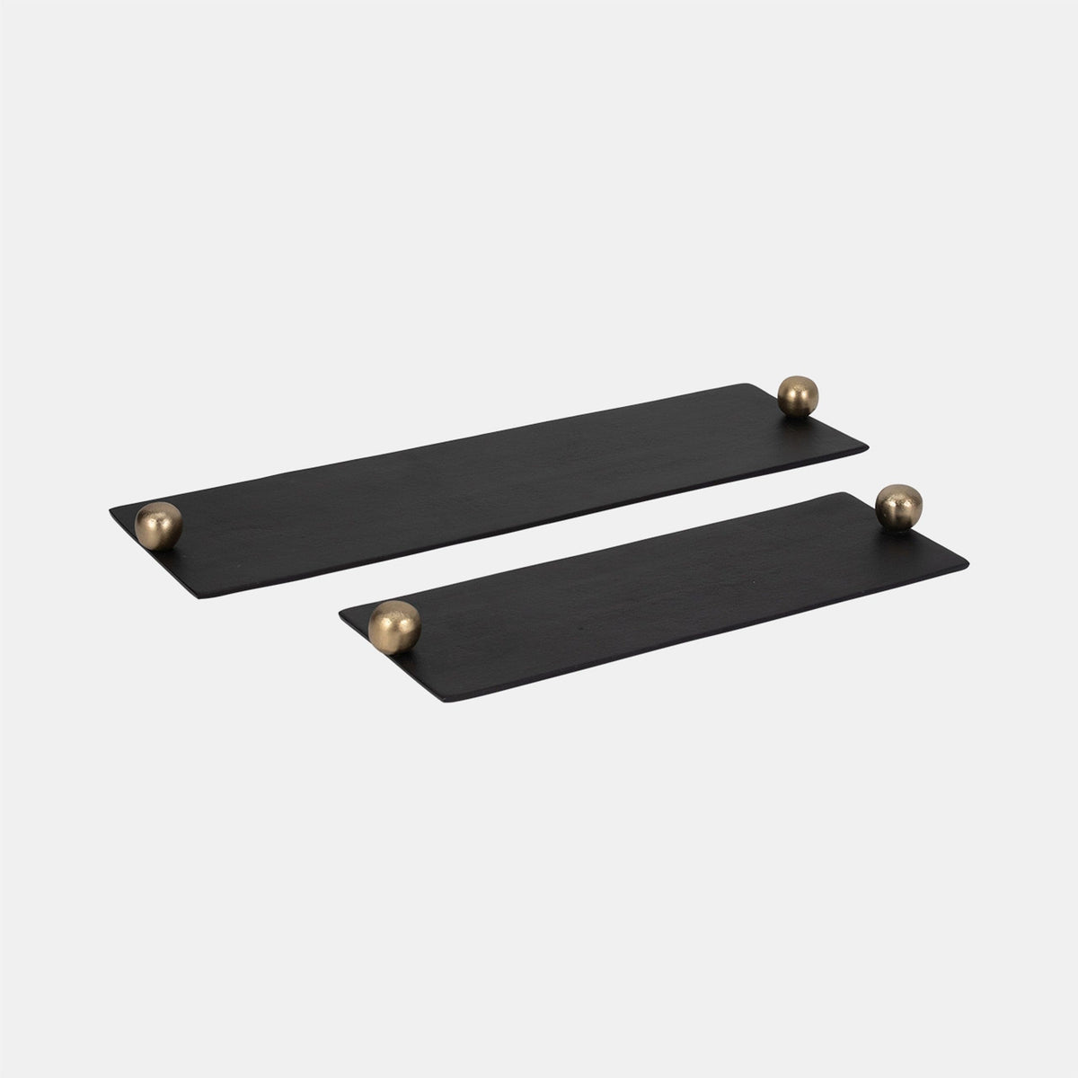 Sagebrook Home Flat Metal Tray with Knob Handles Decorative Trays