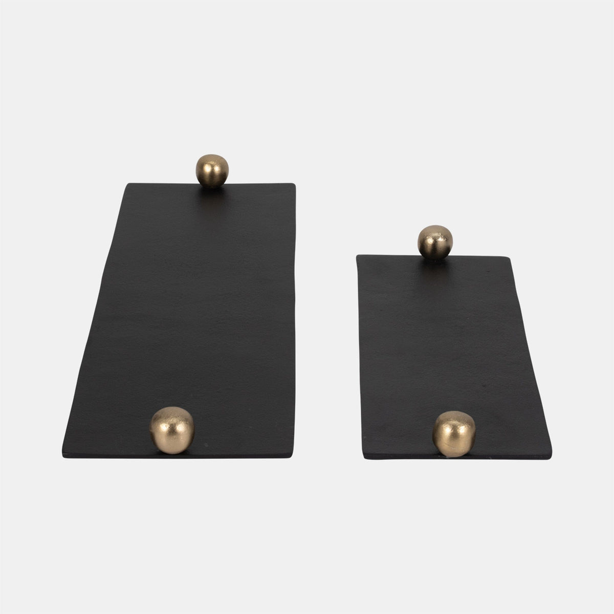 Sagebrook Home Flat Metal Tray with Knob Handles Decorative Trays