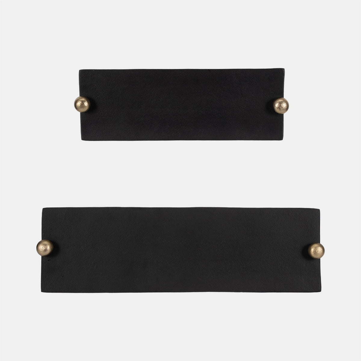 Sagebrook Home Flat Metal Tray with Knob Handles Decorative Trays