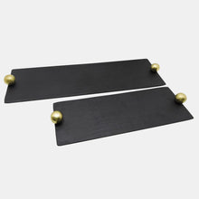 Sagebrook Home Flat Metal Tray with Knob Handles Decorative Trays