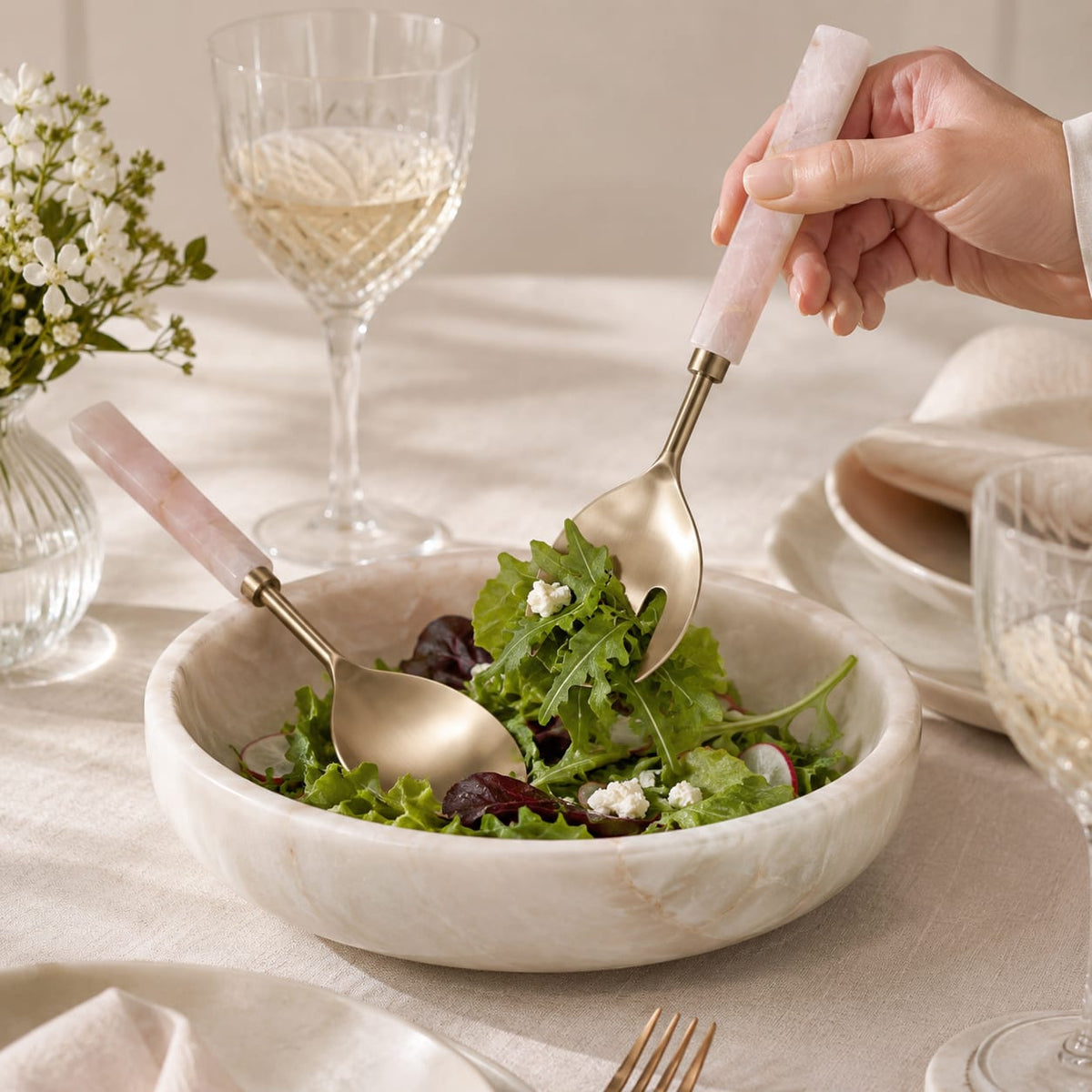 Sagebrook Home Frazergate Set of 2 Gold Serveware Utensil Sets EV23548-01