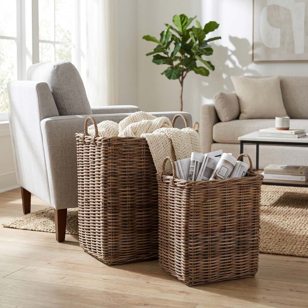 Sagebrook Home Fultonbrook Brown Storage Baskets