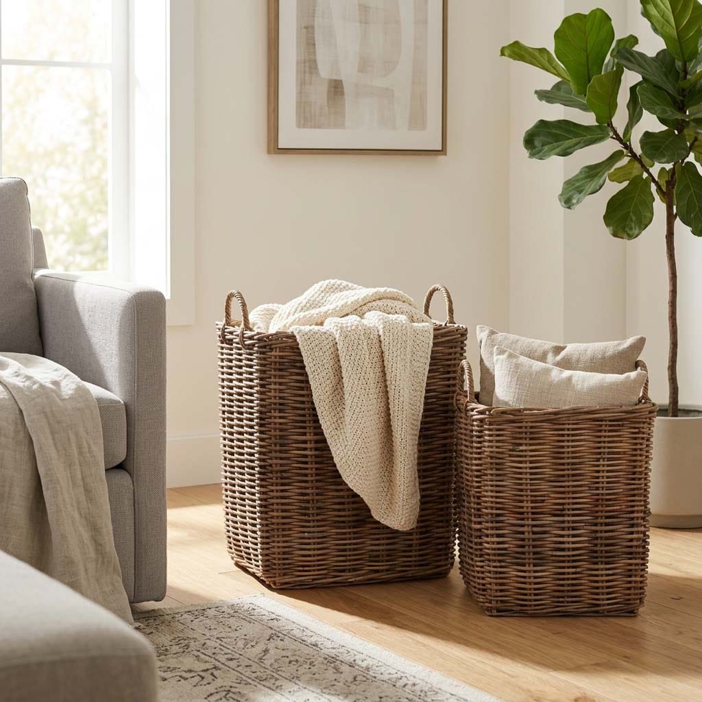 Sagebrook Home Fultonbrook Brown Storage Baskets