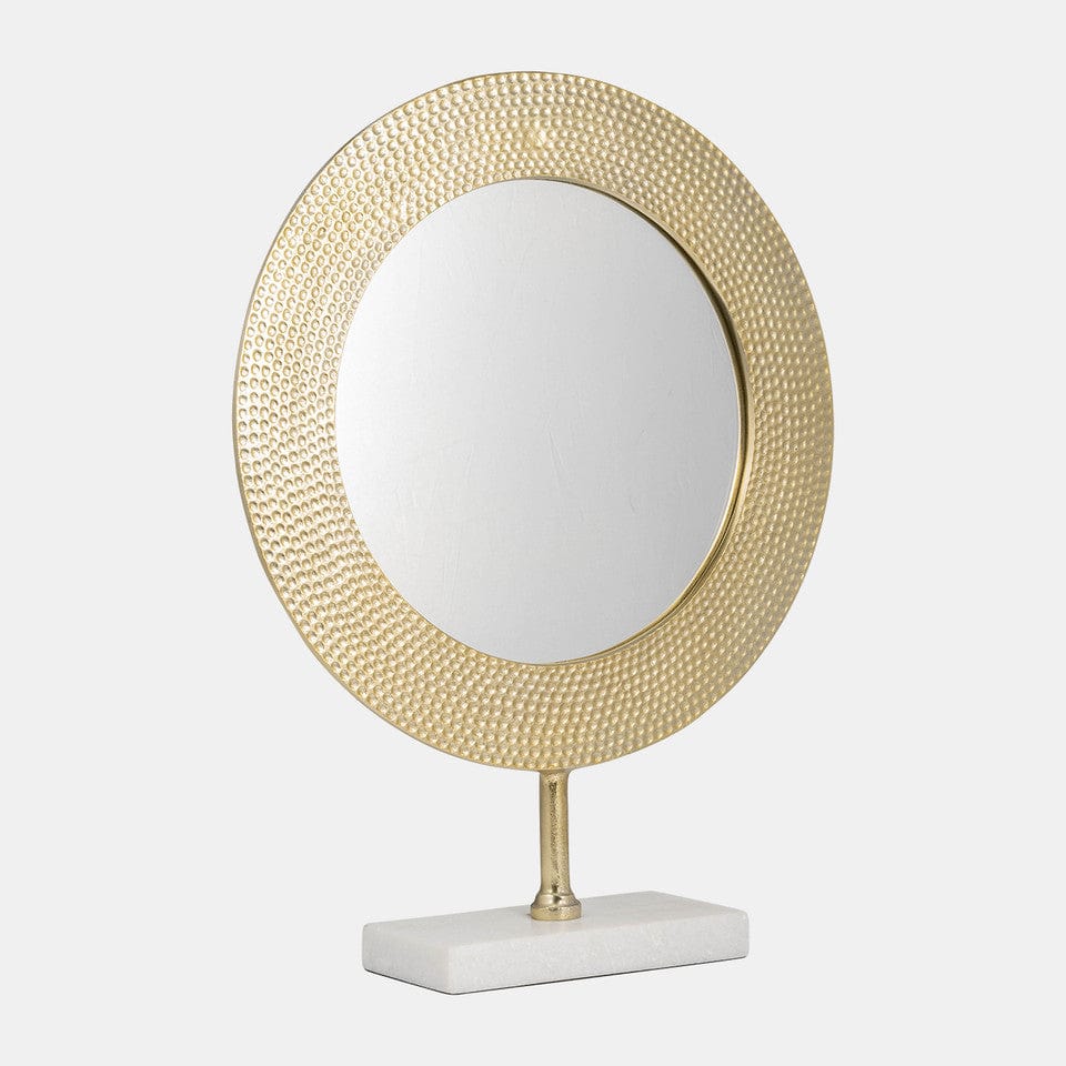 Sagebrook Home Gold Hammered Mirror on Stand Mirrors