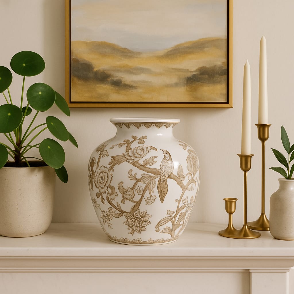 Sagebrook Home Gortonway Brown Chinoiserie Decorative Jars 22529