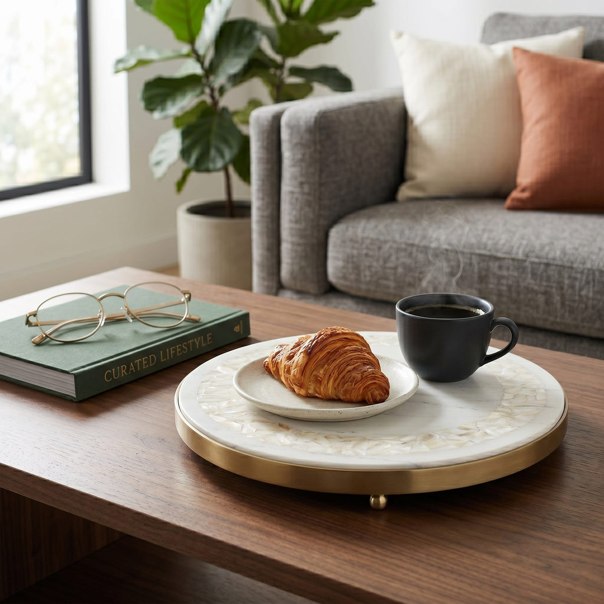 Sagebrook Home Haldenpark White Tray Tray EV23520