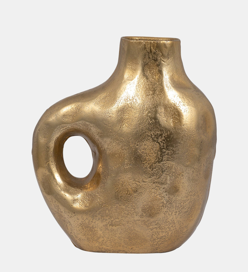 Hammerd Cut-out Vase, Gold