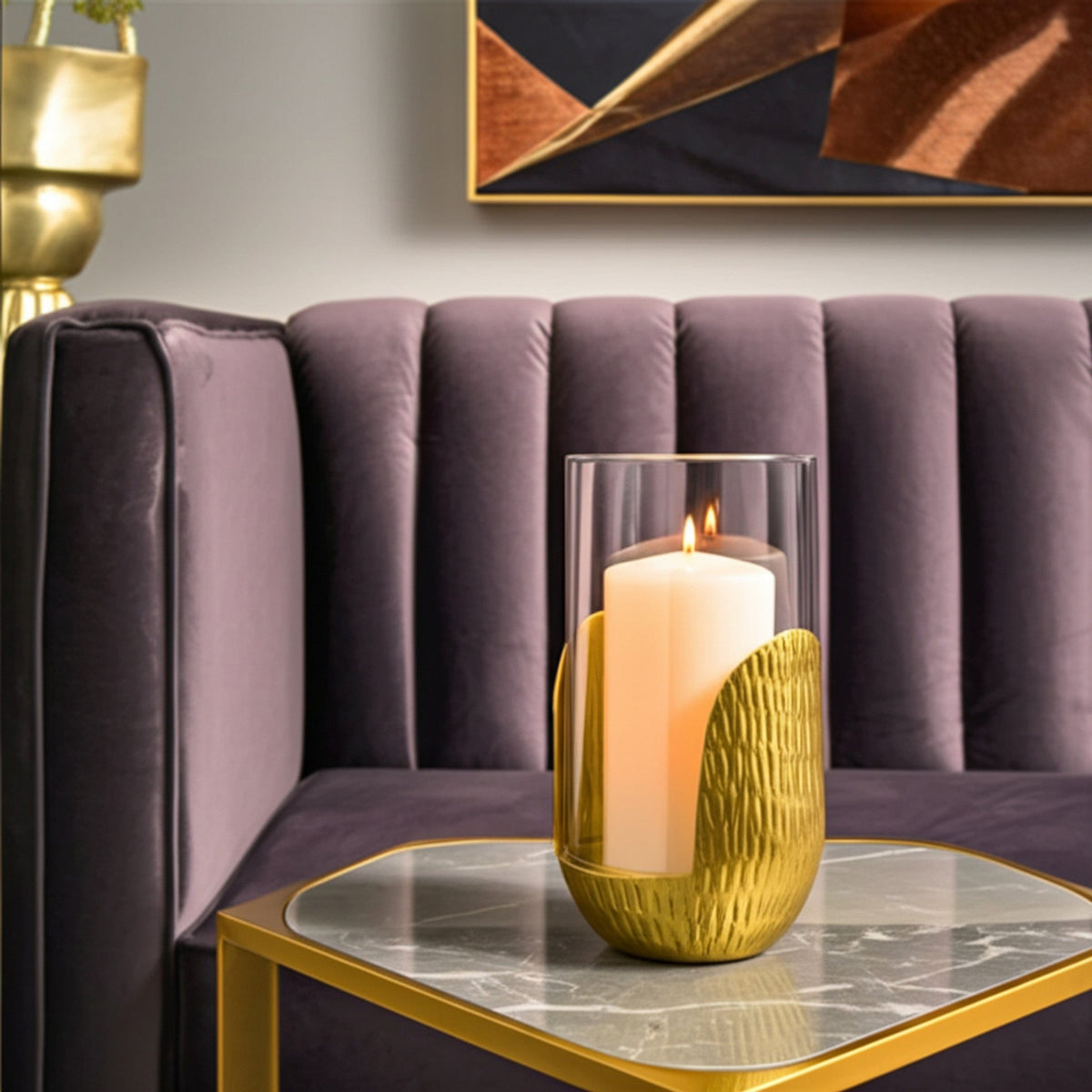 Sagebrook Home Hurricane Pillar Holder Candle Holders