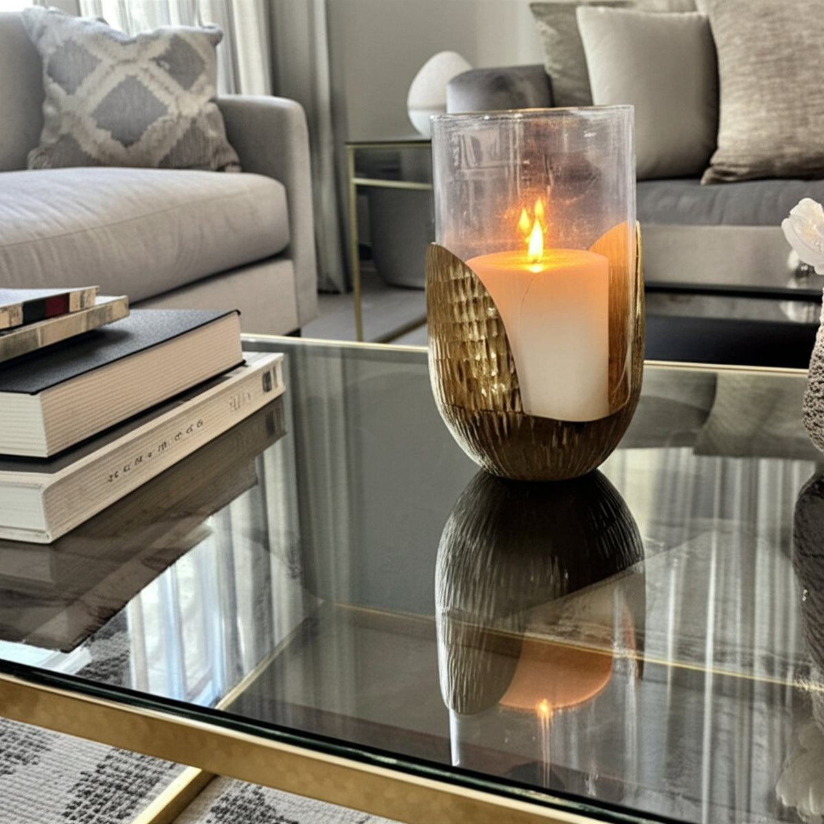 Sagebrook Home Hurricane Pillar Holder Candle Holders