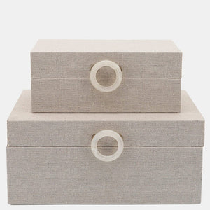 Sagebrook Home Ivory Box with Ring Closure Accent Boxes