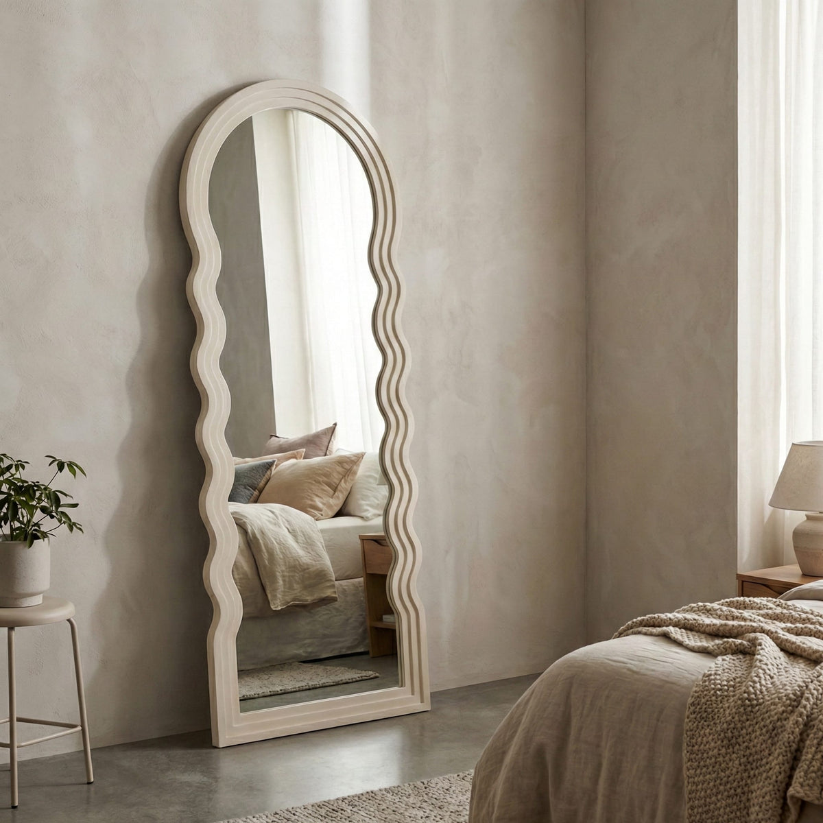 Sagebrook Home Kellerwick White Mirror Floor Mirrors 20598-01