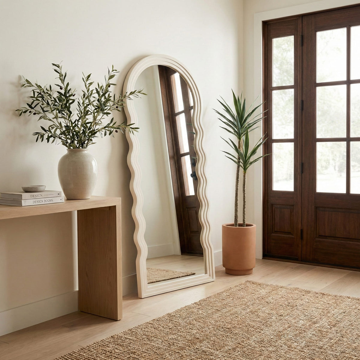 Sagebrook Home Kellerwick White Mirror Floor Mirrors 20598-01