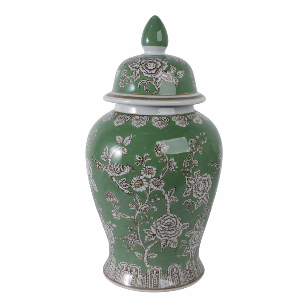Sagebrook Home Large Eldredport Green Chinoiserie Decorative Jars 22191-02