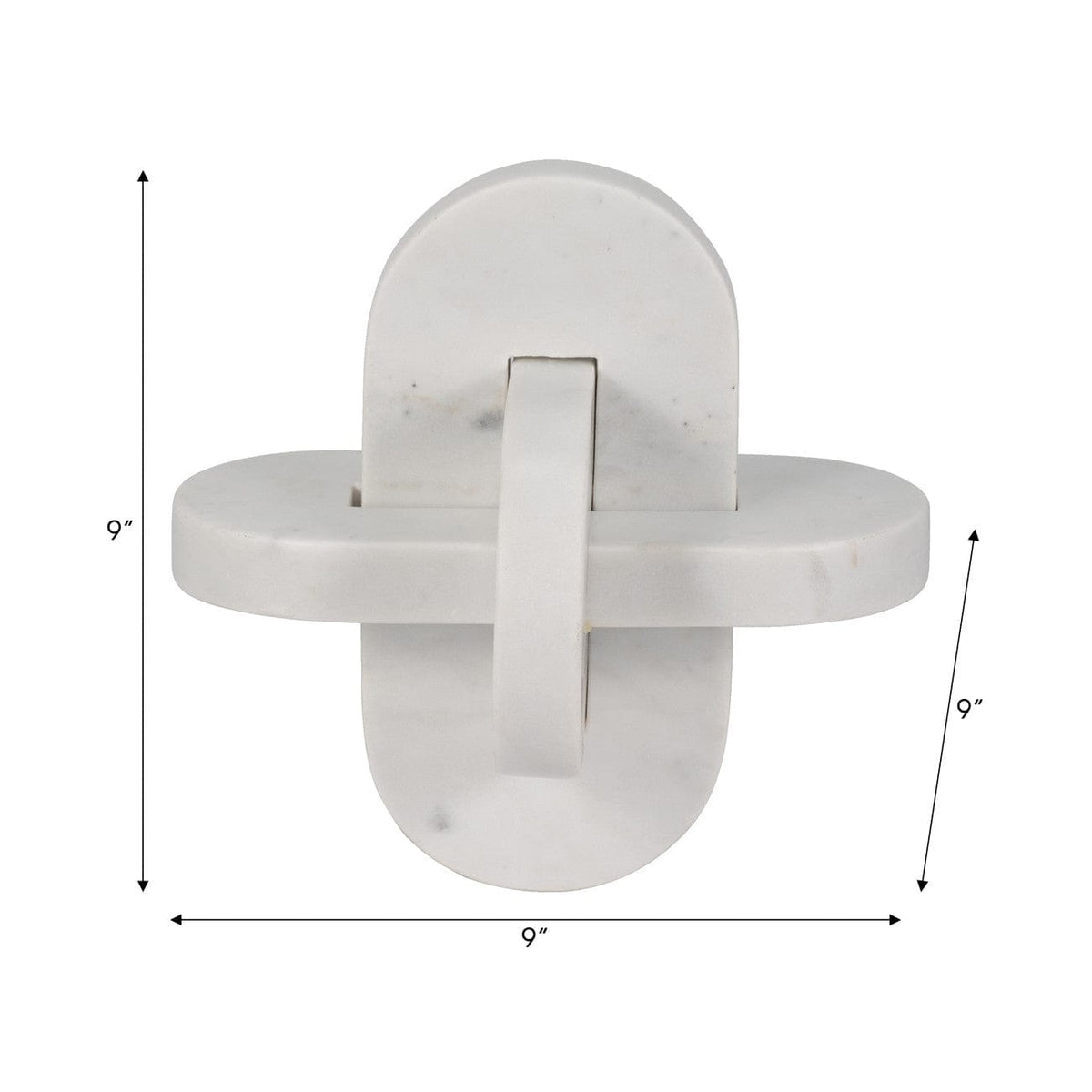 Sagebrook Home Liam White Marble Knots Sculptures EV19388-02