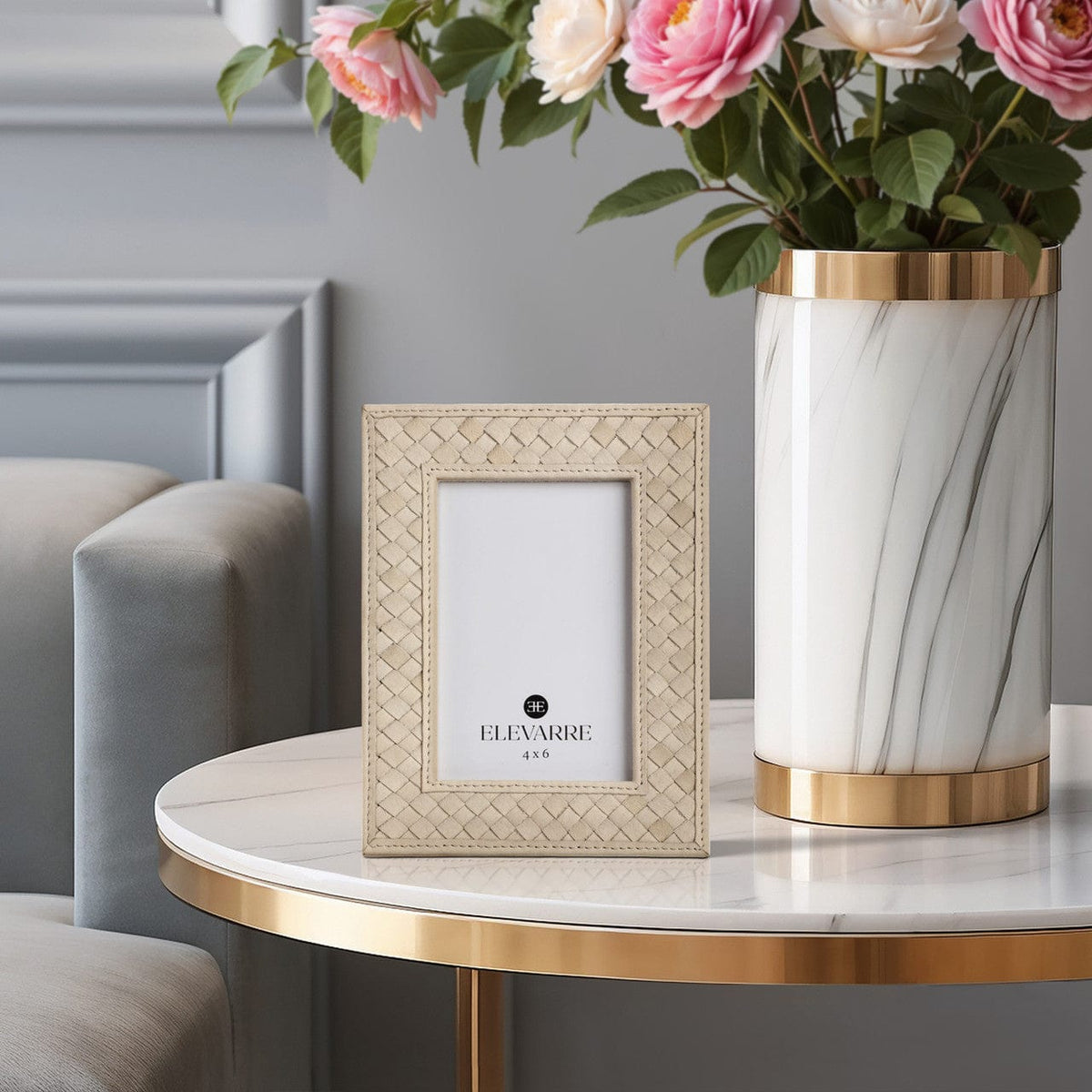 Sagebrook Home Luanda Lether Photo Frame Picture Frames